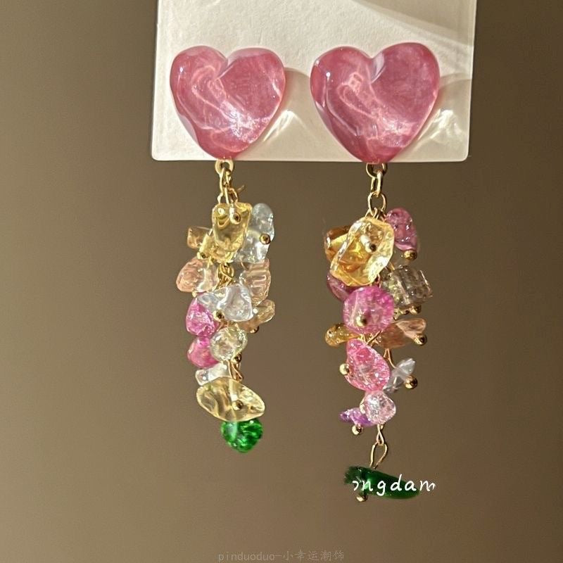 Wholesale Small Flower Tassel Beaded Earrings