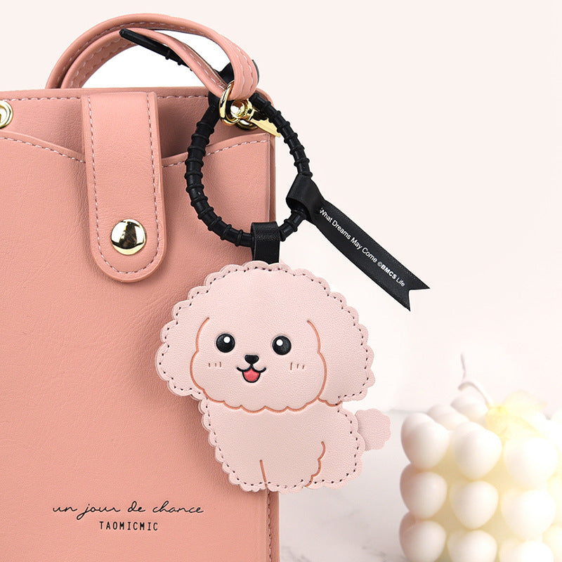 Wholesale Leather Squeaky Dog Keychain Car Hanging Charm Decorative Gift