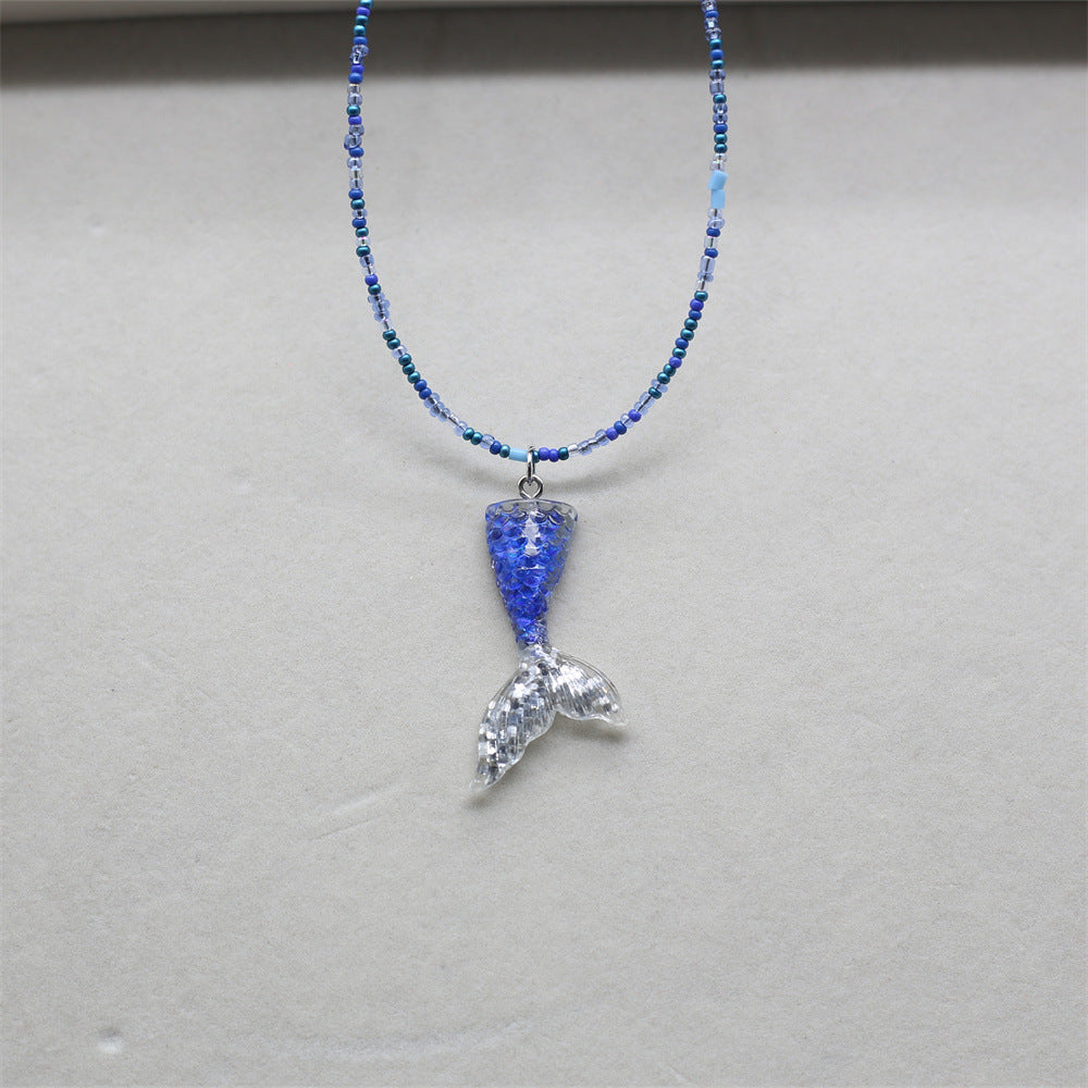 Wholesale Sequin Mermaid Tail Pendant Necklace