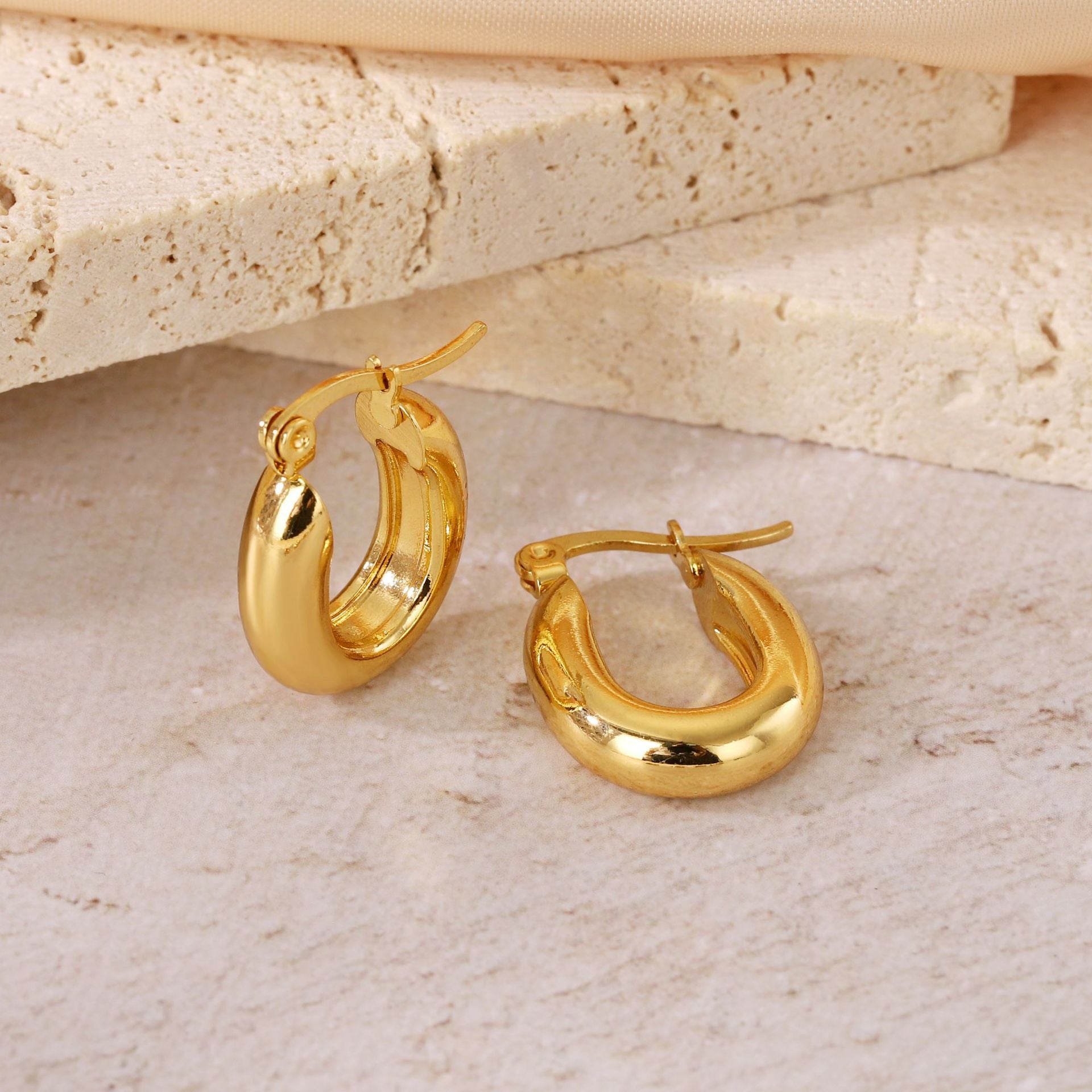 Wholesale Classic Hoop Versatile Non-Fading Titanium Steel Earrings