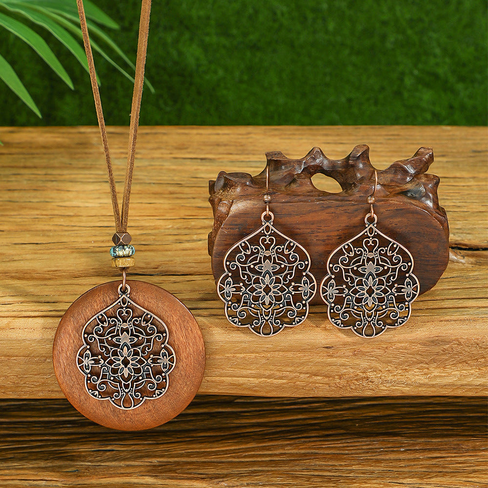 Wholesale Alloy Bohemian Handmade Braided Tassel Earrings Retro Ethnic Style Fashion Accessory