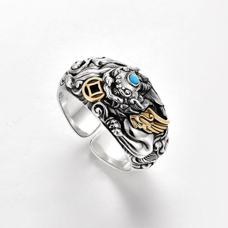 Wholesale Alloy Adjustable Pixiu Ring Ethnic Style Fashion Jewelry Gift