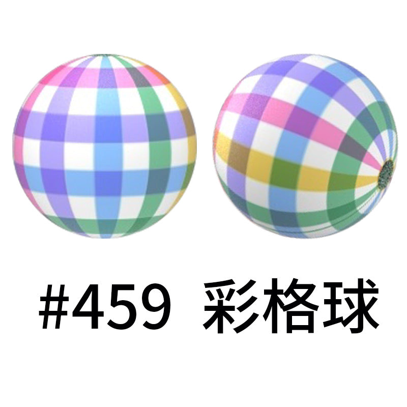 Wholesale 50pcs 15mm Western Style Leopard Skull Color Aztec Printed Silicone Balls Beads ACC-BDS-HeSheng001