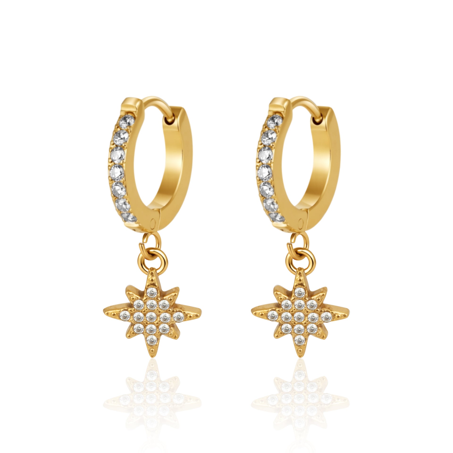 Wholesale Vintage Stainless Steel Pearl Drop Earrings with Rhinestones