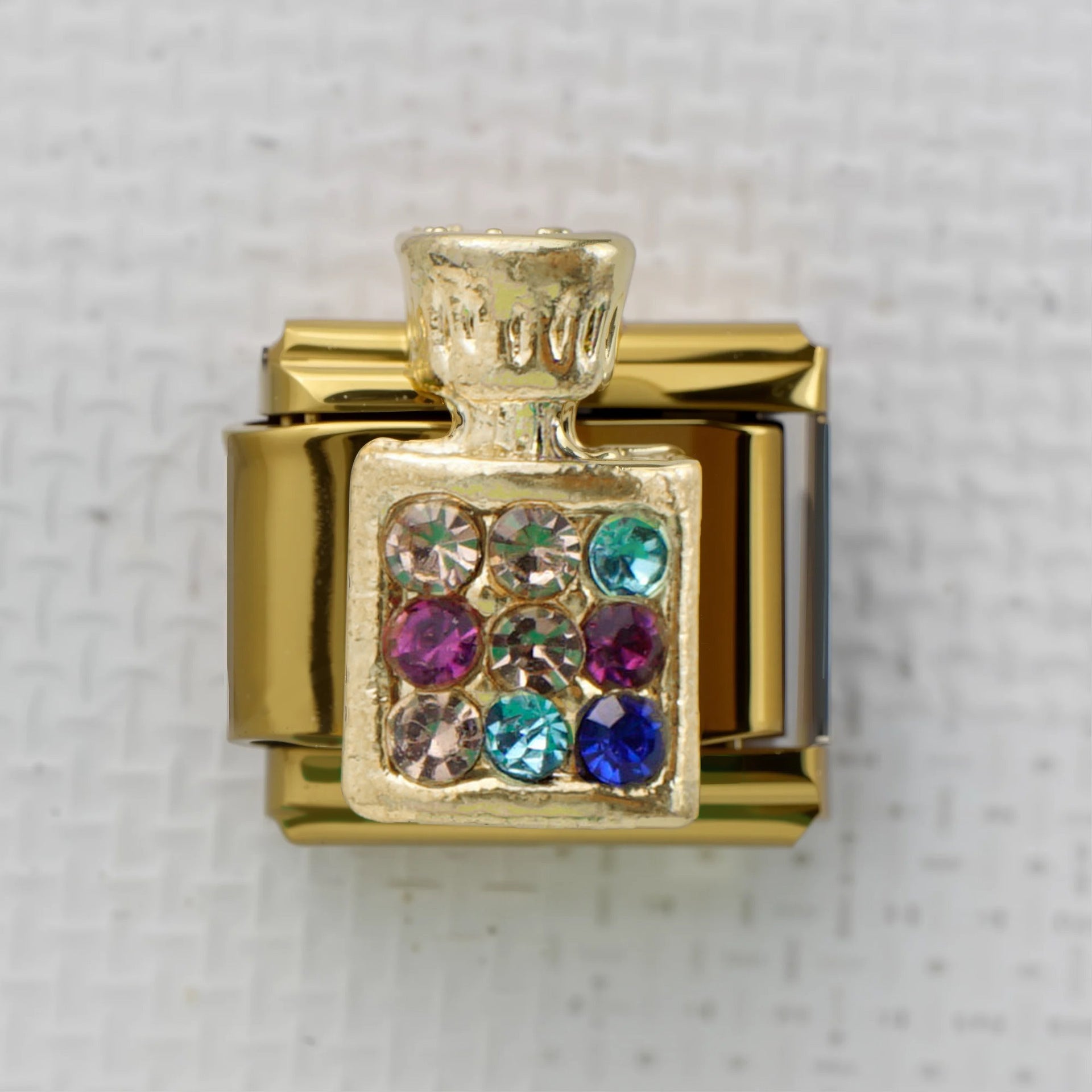 Wholesale 5pcs Italian Charm Bracelet 9mm DIY Splicing Perfume Bottle Bear Stainless Steel Composable Bracelet