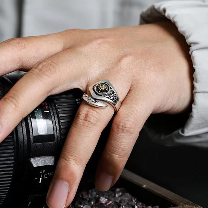 Wholesale Sun God Ring Men's Open Adjustment Ring ACC-RS-Nisen002