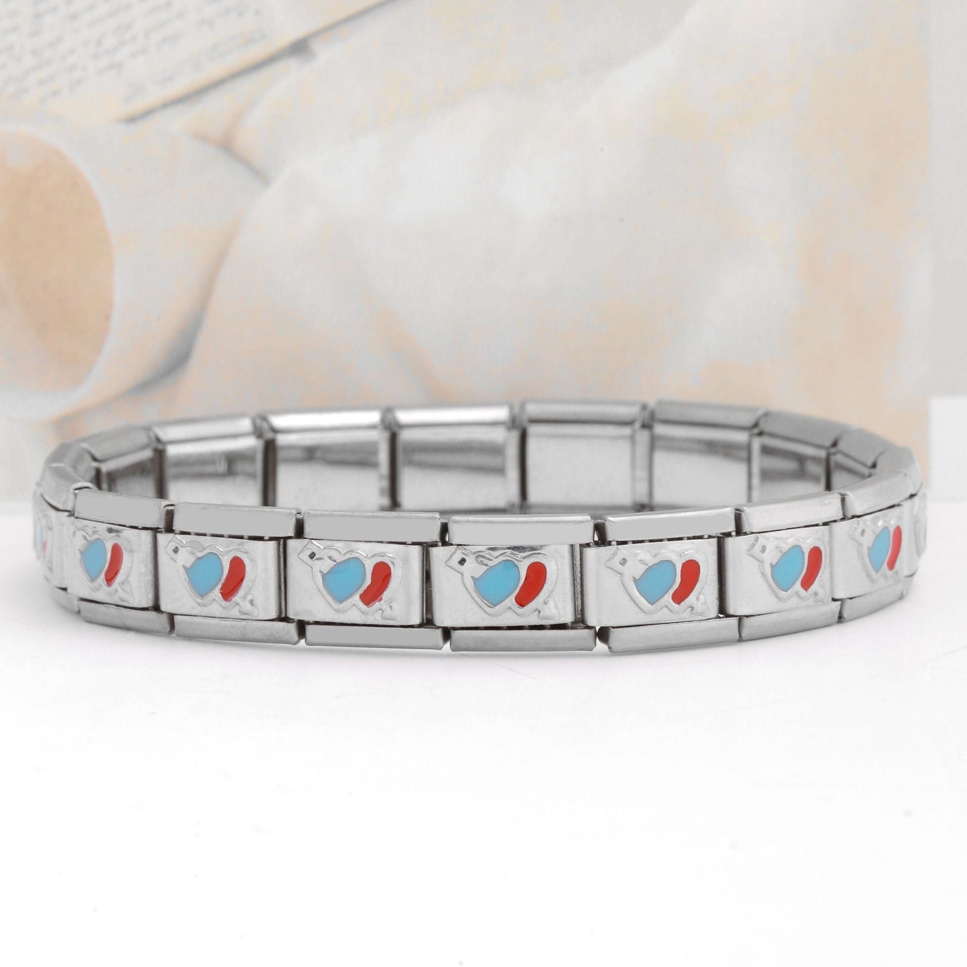 Wholesale Italian Charm Bracelet 9mm DIY Spliced Removable Stainless Steel Love Composable Bracelet ACC-BT-XY017