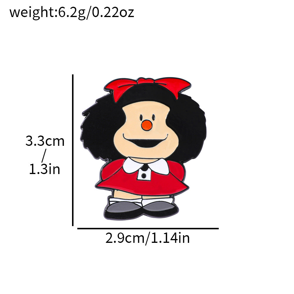 Wholesale Cute cartoon little girl metal brooch