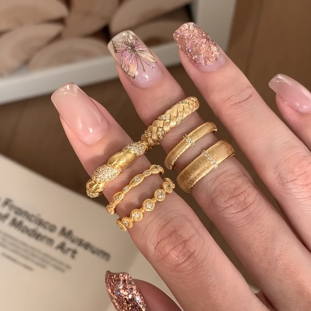 Wholesale zircon tiger eye open ring