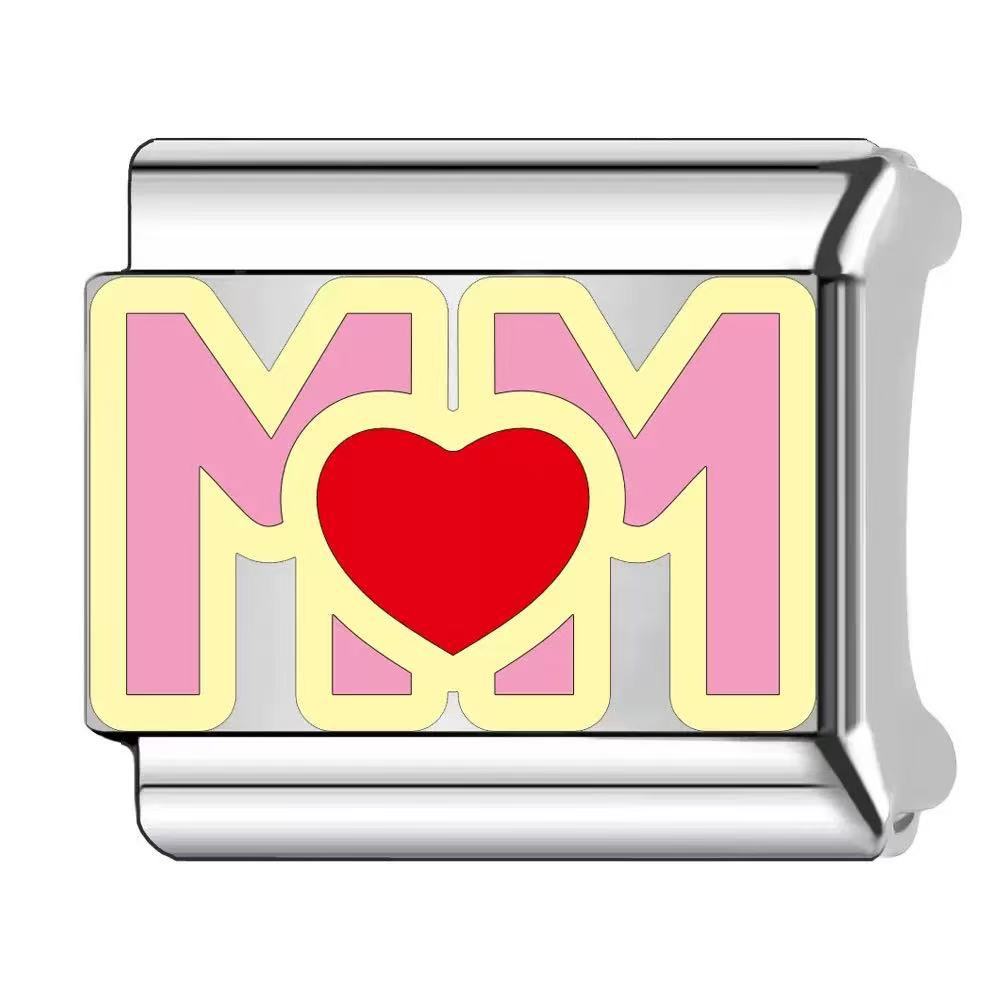 Wholesale  Italian Charm Bracelet 9mm DIY dripping paint Creative Stainless Steel Composable Bracelet