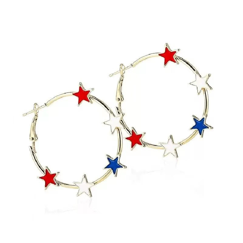 Wholesale Independence Day  Five-Pointed Star Earrings