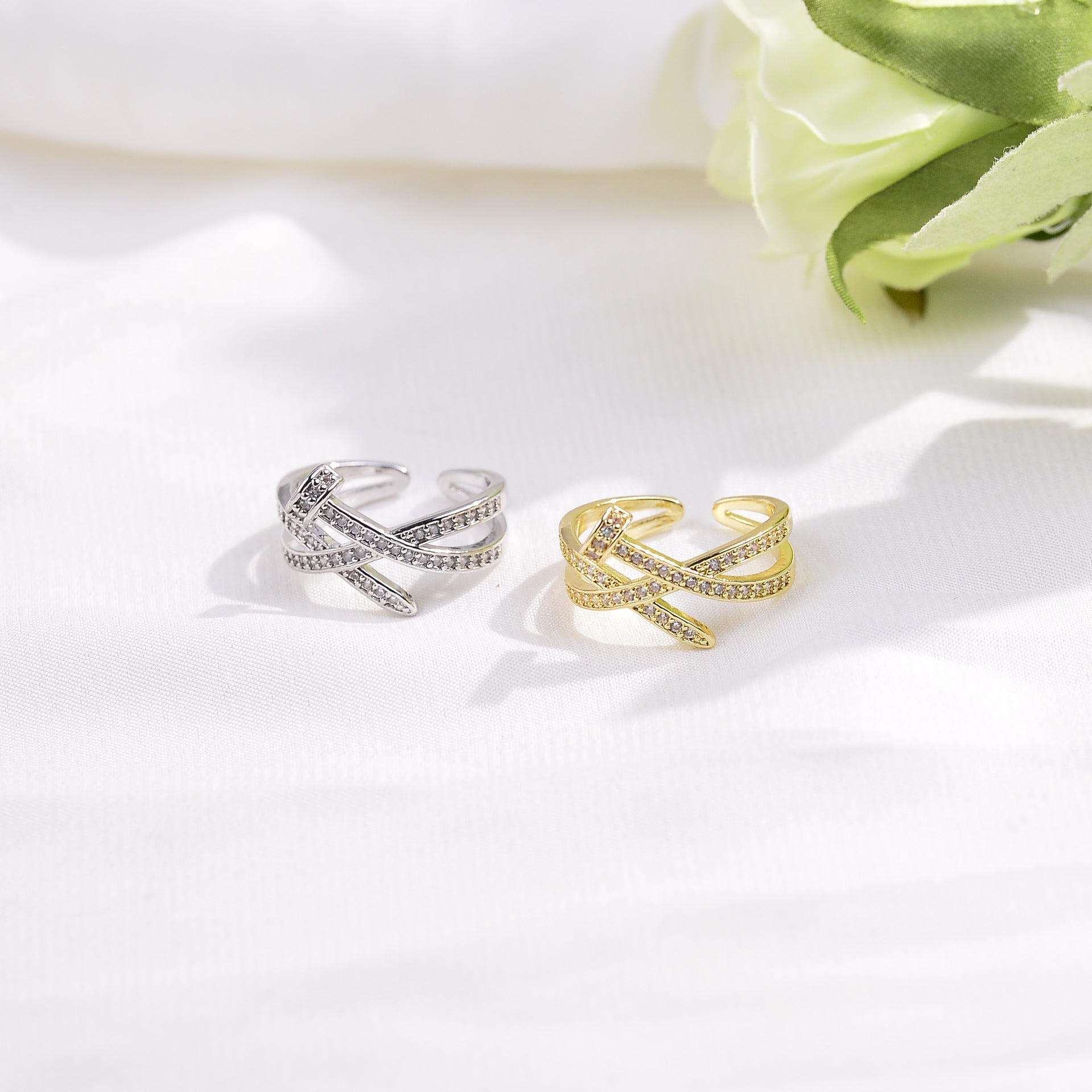 Wholesale Brass spiral nail diamond ring