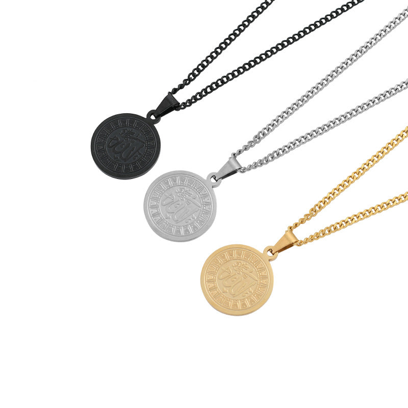 Wholesale  Titanium Steel Round Sweater Chain Pendant Necklace