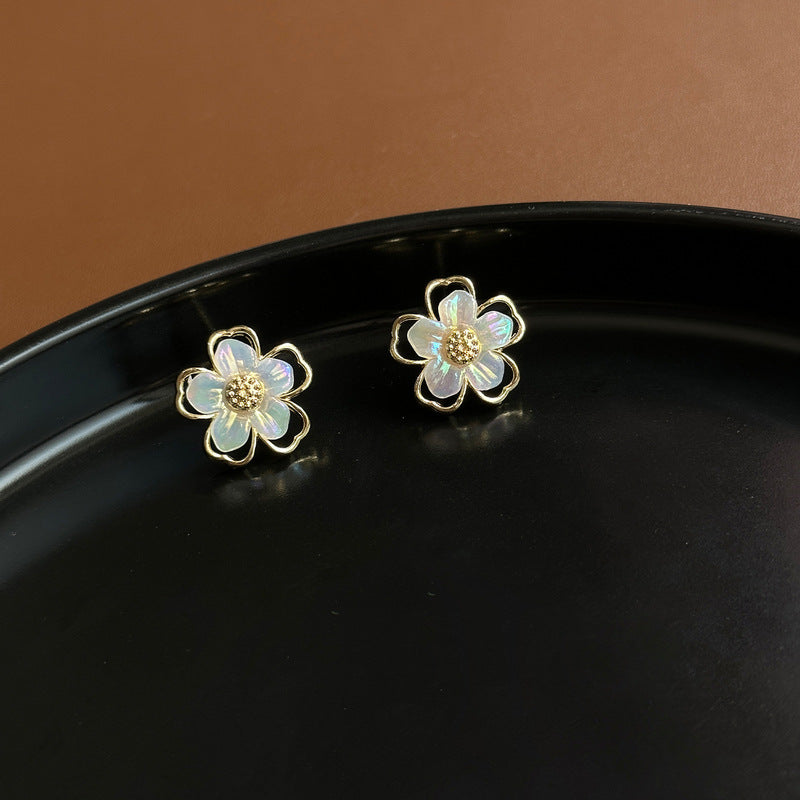 Wholesale 925 silver needle  flower  earrings