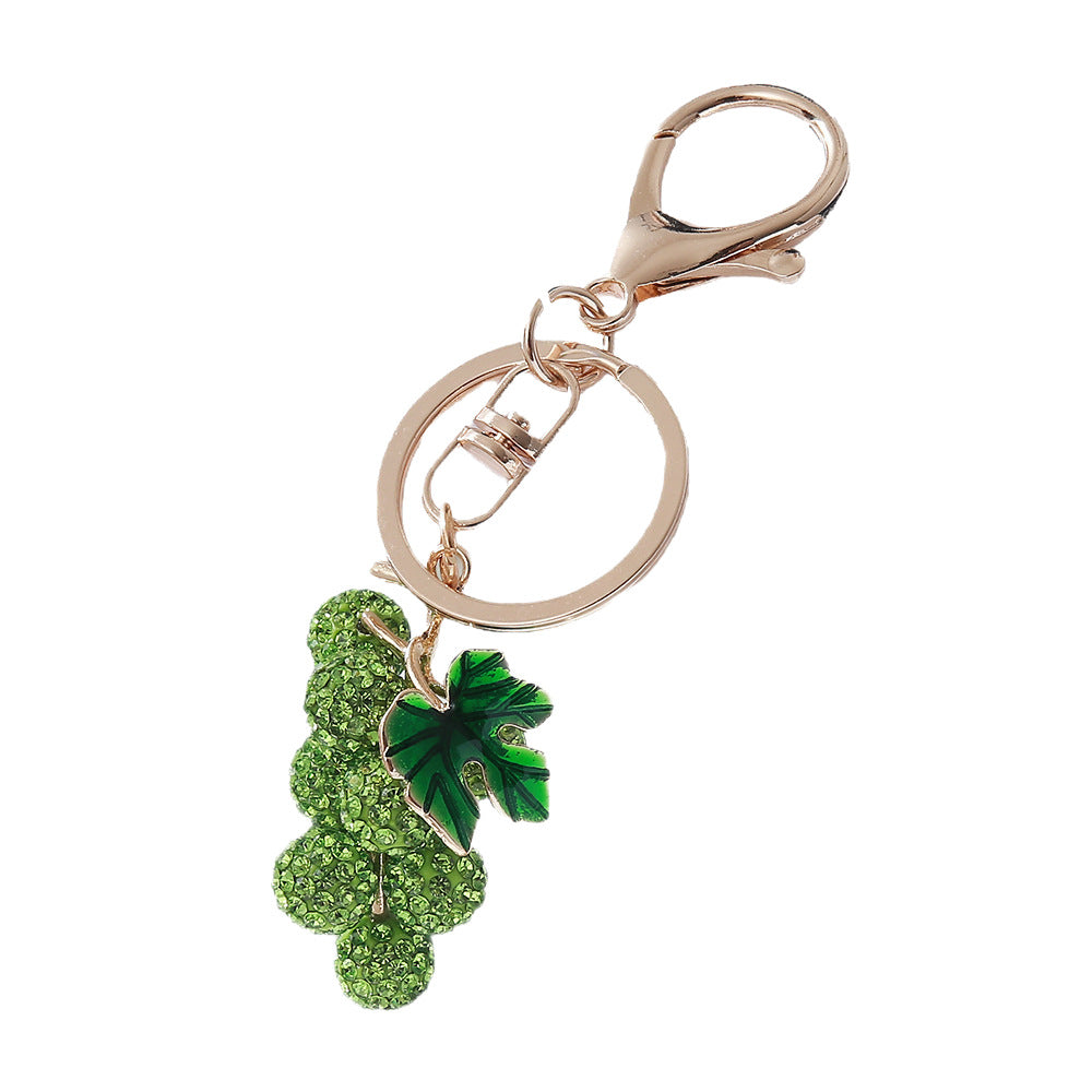 Wholesale Stylish Grape Shaped Clay Keychain Cute Car Key Bag Charm Fashion Accessory