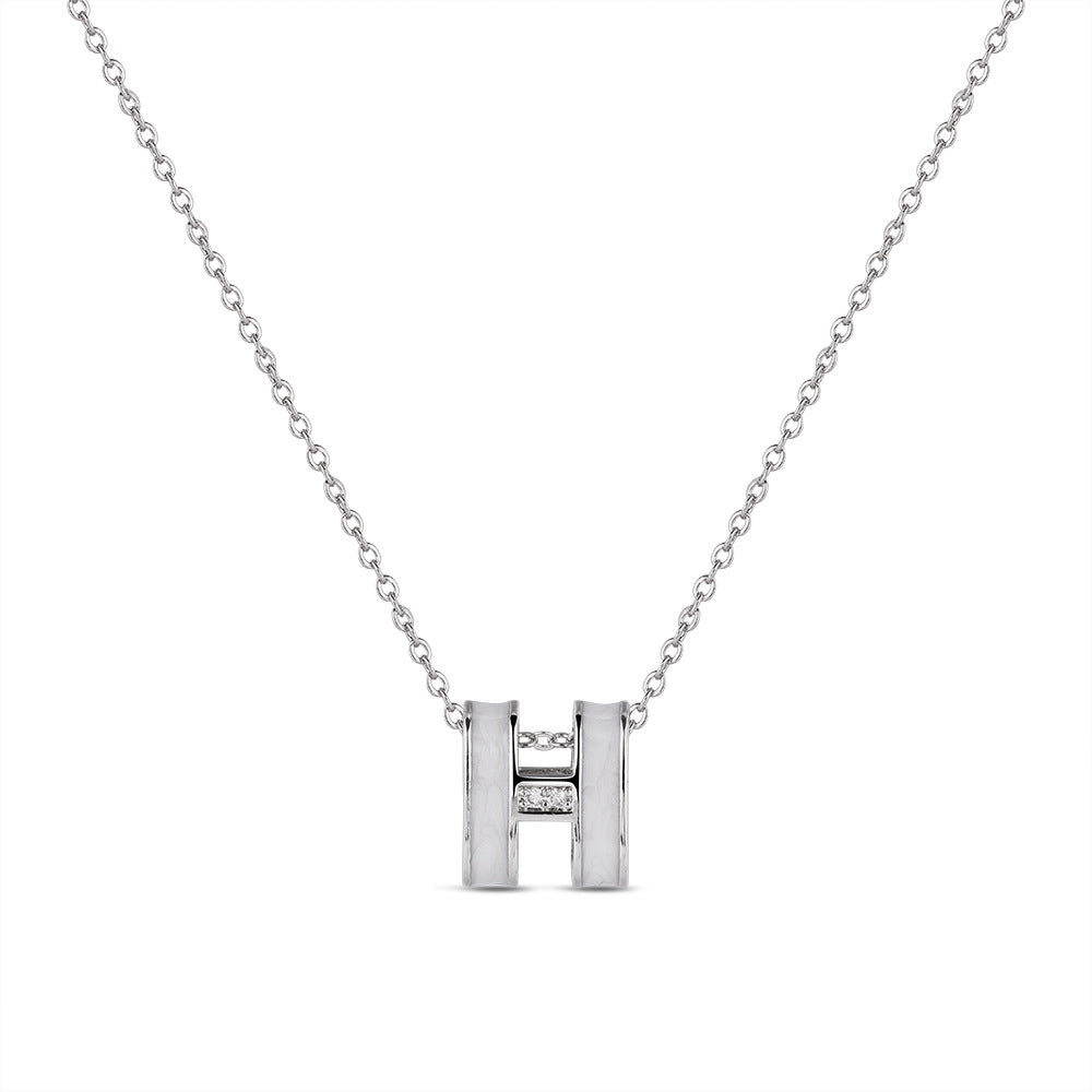 Wholesale Gold-Plated White Mother-of-Pearl Pendant Necklace for Women Boutique Jewelry