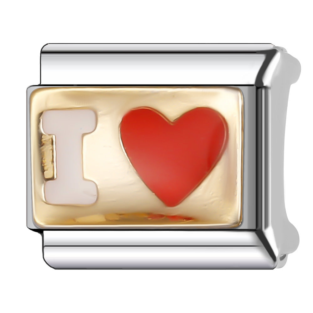 Wholesale 5pcs Italian Charm Bracelet 9mm DIY Splicing Cute Creative Stainless Steel Composable Bracelet