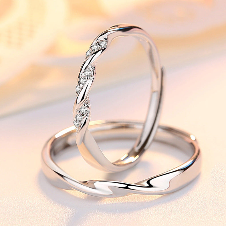 Wholesale Valentine's Day mobius s925 silver couple ring