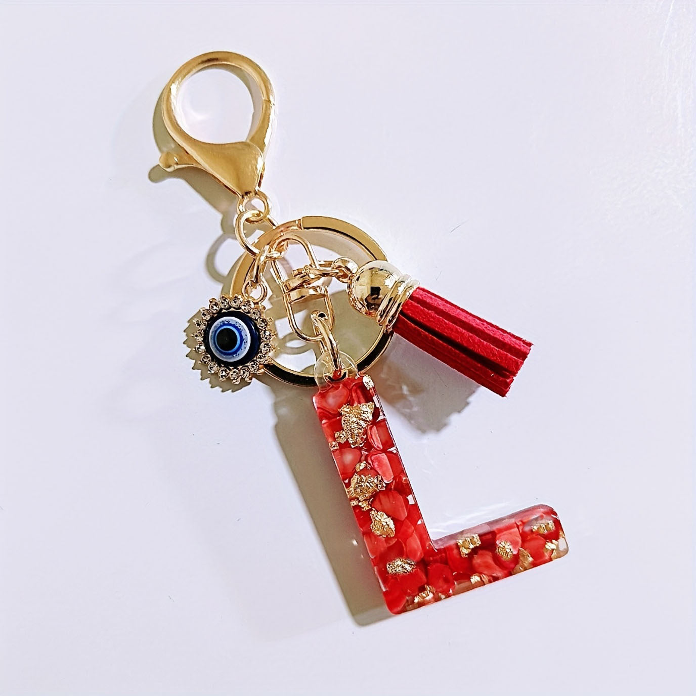 Wholesale Evil Eye Tassel Resin Letter Keychain Bag Charm Fashion Accessory for Party Resale