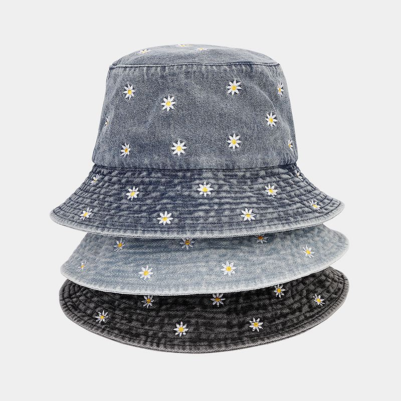 Wholesale  Small Flower Embroidered Fisherman Hat  Bucket Hat
