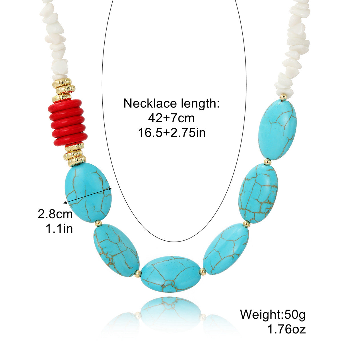 Wholesale Vintage Turquoise Bohemian Turquoise Ethnic Style Necklace ACC-NE-ManYi014