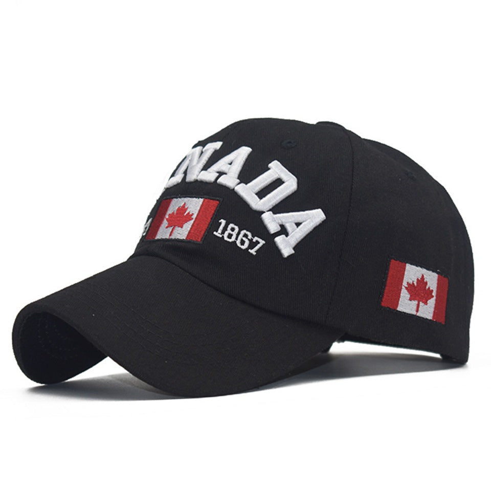 Wholesale Fashion Cotton Baseball Cap With Canada Letter Unisex Curved Brim Adjustable Sun Hat