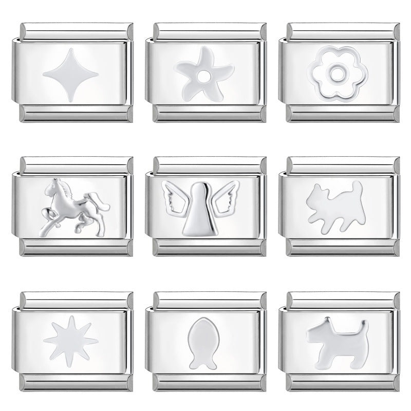 Wholesale Italian Charm Bracelet 9mm DIY Splicing Cute Creative Stainless Steel Composable Bracelet