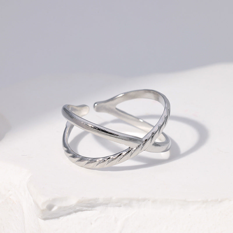 Wholesale Leaf Heart Shape Open Stainless Steel Rings ACC-RS-Manguo005