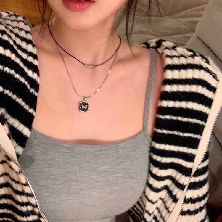 Wholesale Light luxury Pearl titanium steel necklace