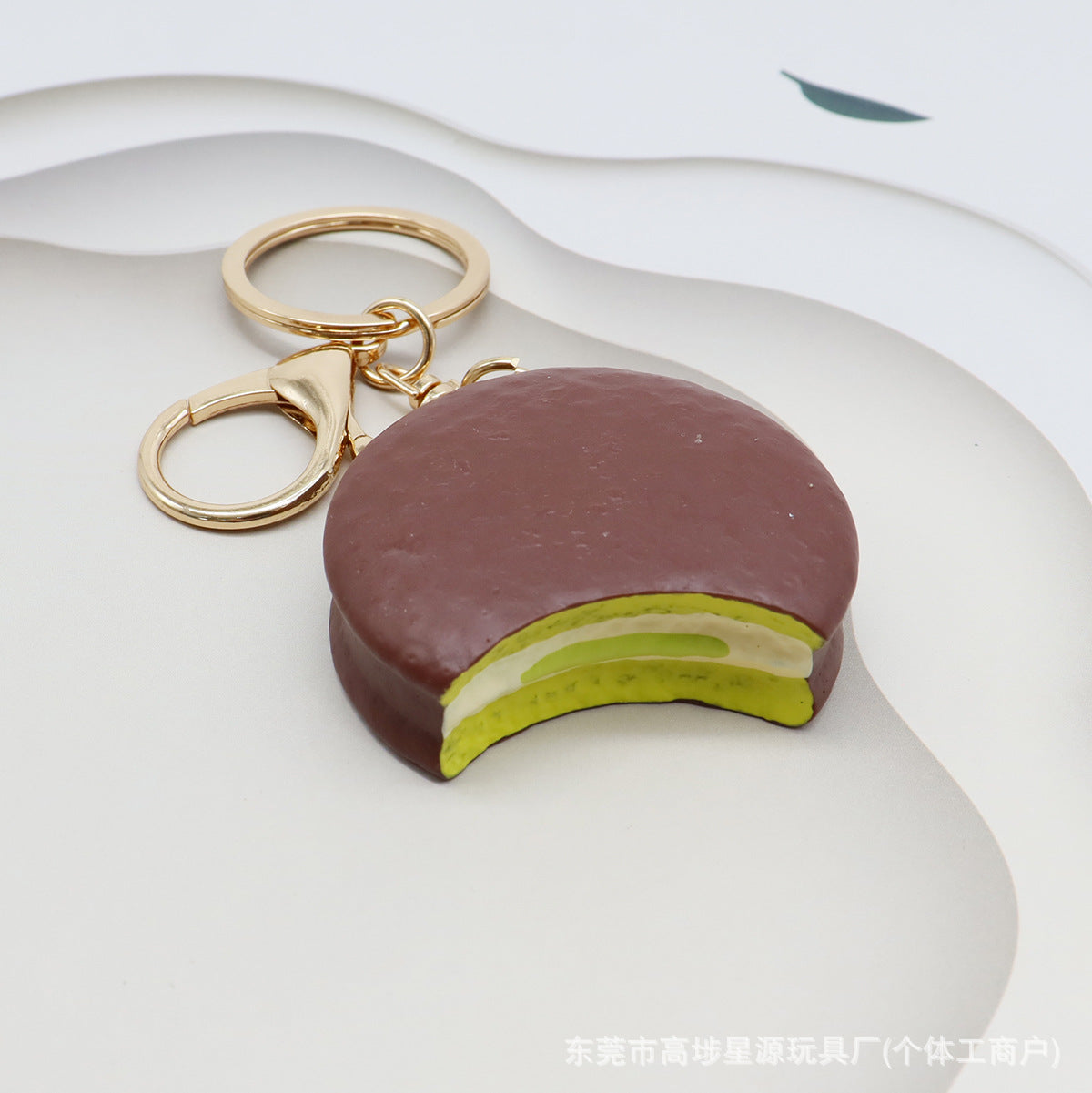 Wholesale Mini Artificial Resin Chocolate Cake Keychain Bag Charm Everyday Accessory