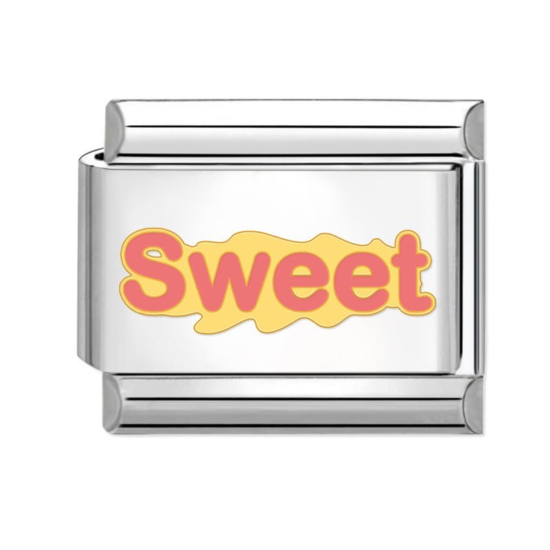 Wholesale Italian Charm Bracelet 9mm DIY Splicing Cute Dessert Titanium Steel Composable Bracelet