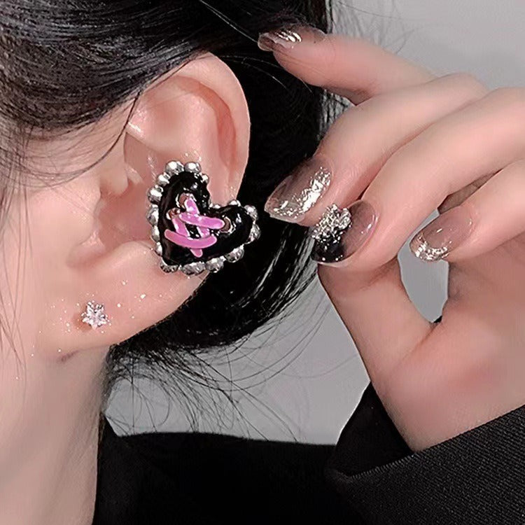 Wholesale alloy heart shaped ear clips earrings