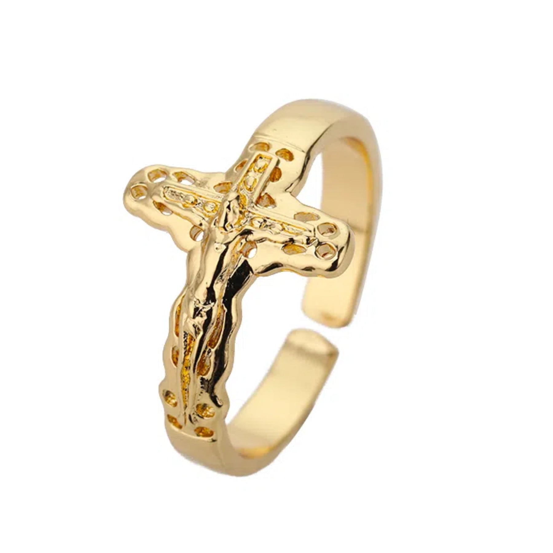 Wholesale Adjustable Stainless Steel Geometric Cross Ring
