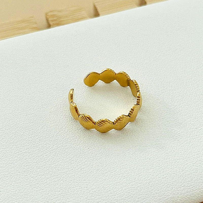 Wholesale  non-fading  stainless steel seaside shell  ring