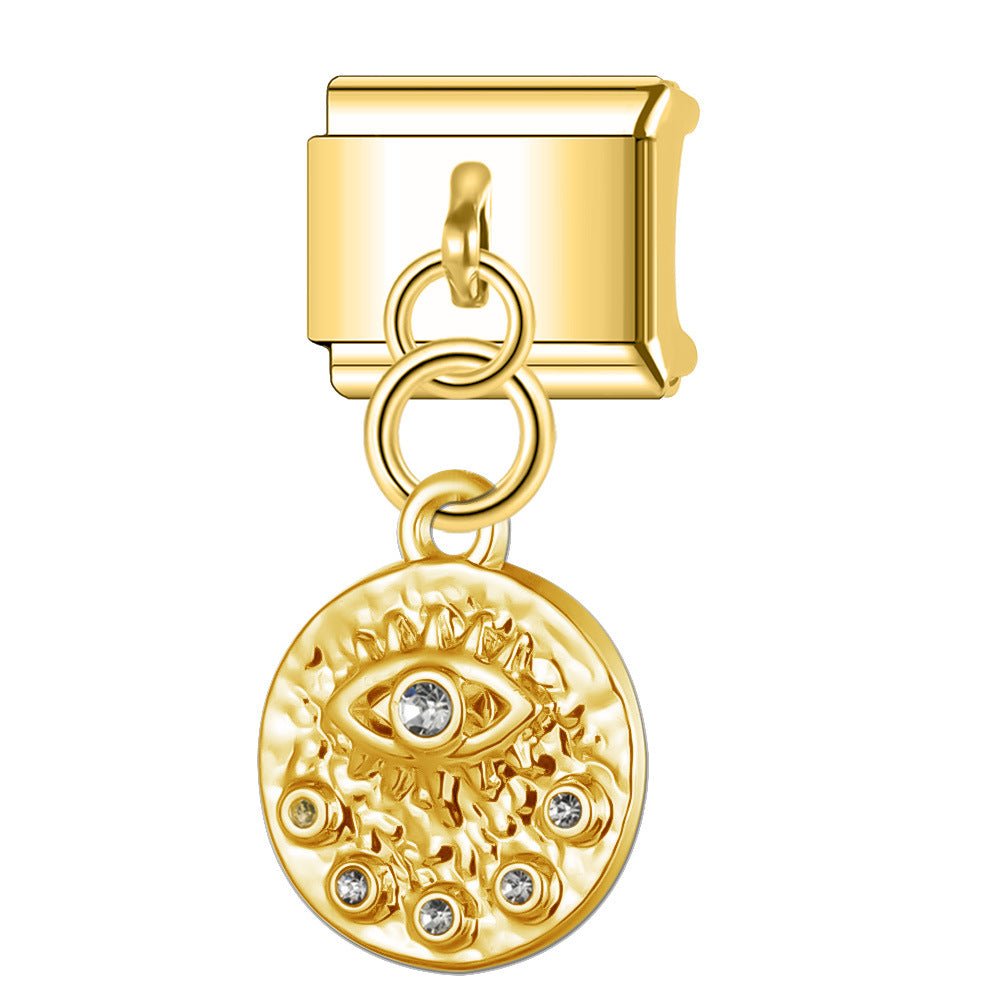 Wholesale Italian Charm Bracelet 9mm DIY Splicing Diamond Splicing Stainless Steel Composable Bracelet