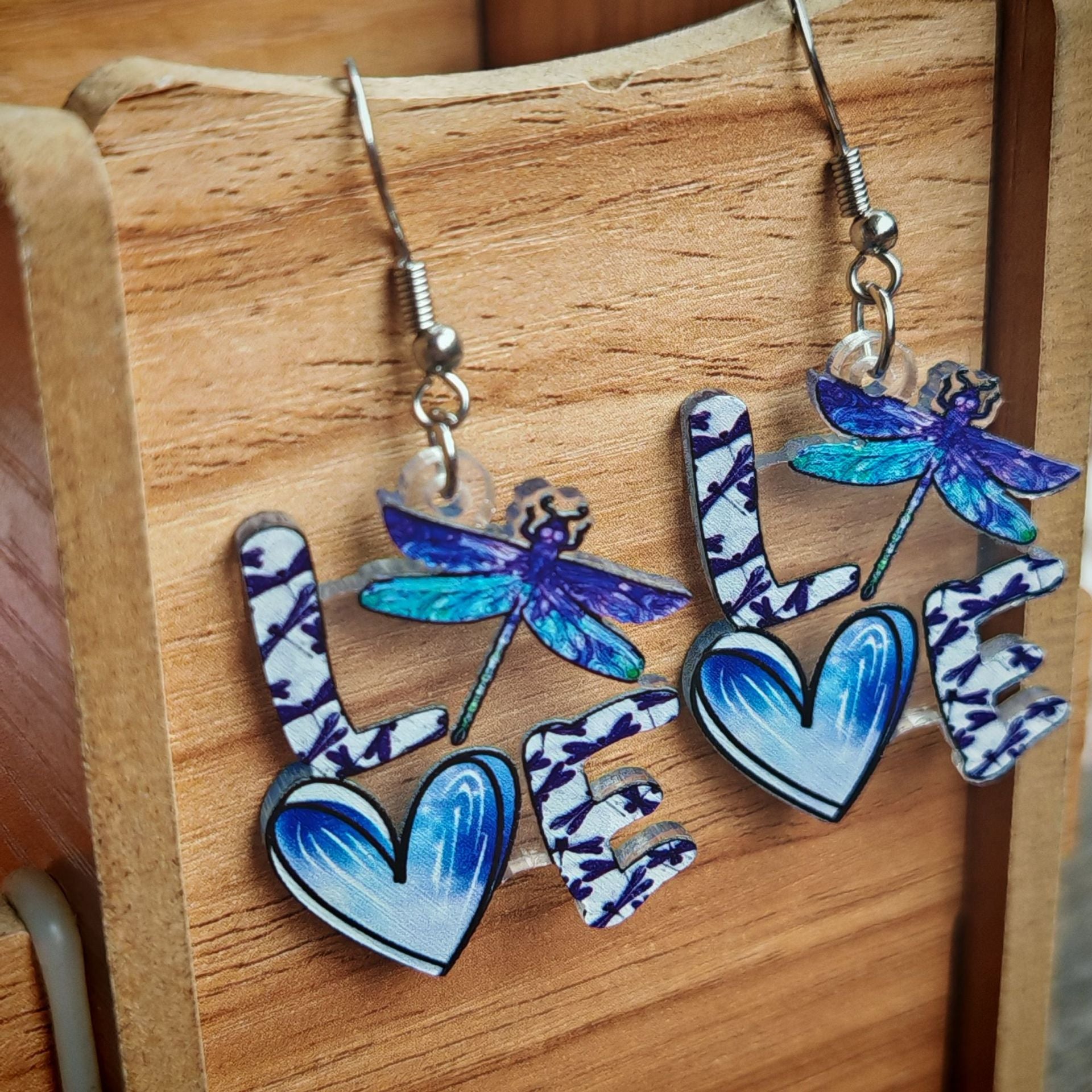 Wholesale Love Heart Purple Valentine's Day Earrings