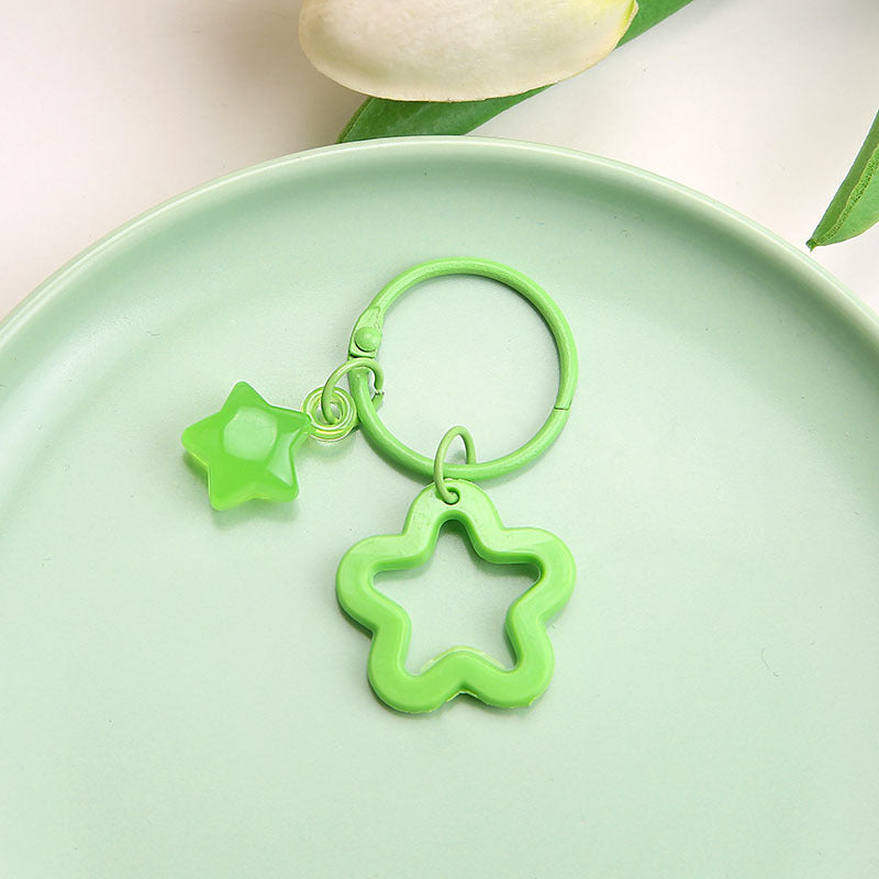Wholesale Cartoon Star Bell Keychain Cute Pendant Bag Charm Plastic Resin Gift