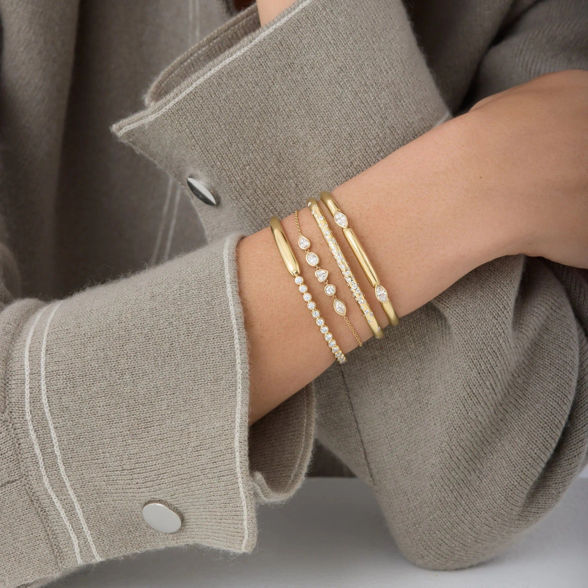 Wholesale Trendy Geometric Zircon Thin Chain Bracelet For Women Stainless Steel Jewelry Accessory Casual Gift Idea