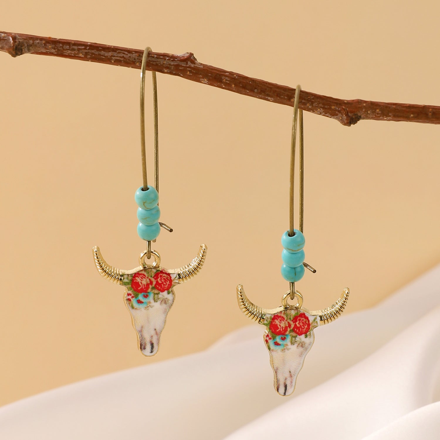 Wholesale  retro pine stone cowboy hat boots horse alloy earrings suit