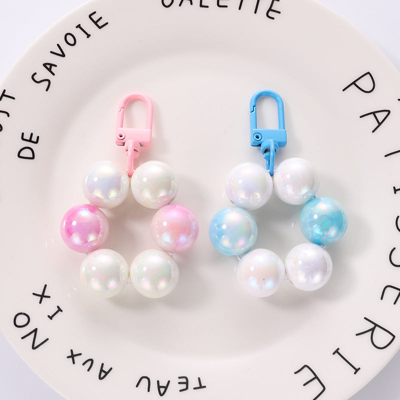 Wholesale Colored Acrylic Beaded Keychain Bag Hanging Accessories ACC-KC-HuiMei013
