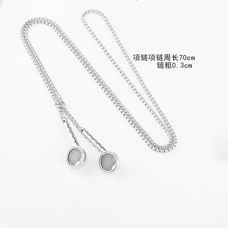 Wholesale Trendy Hip Hop Headphone Pendant Necklace Retro Street Style Alloy Music Jewelry Gift Boutique Resale Accessory