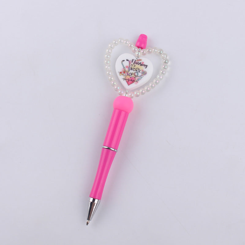 Wholesale creative cartoon love series silicone beaded pen  ballpoint pen