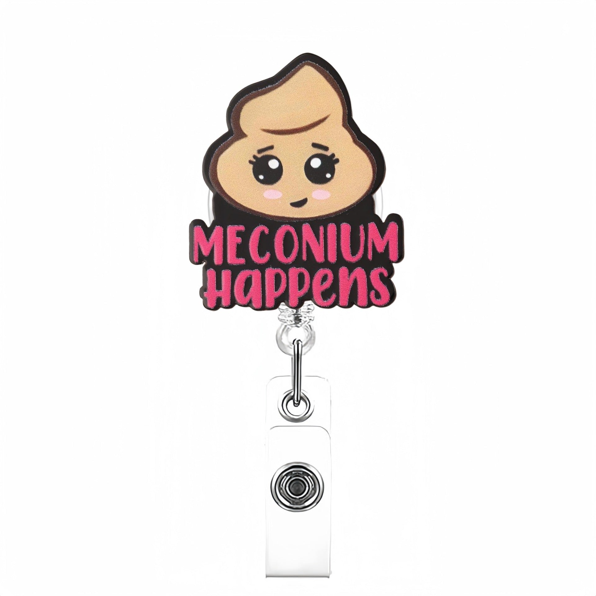 Wholesale Creative pattern acrylic Retractable Rotating Badge Keychain