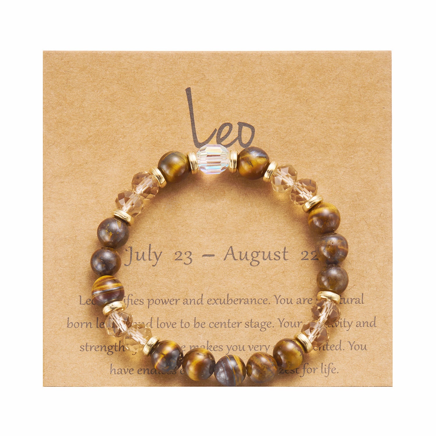 Wholesale Twelve Constellation Color Natural Stone Crystal Paper Card Beaded Bracelet