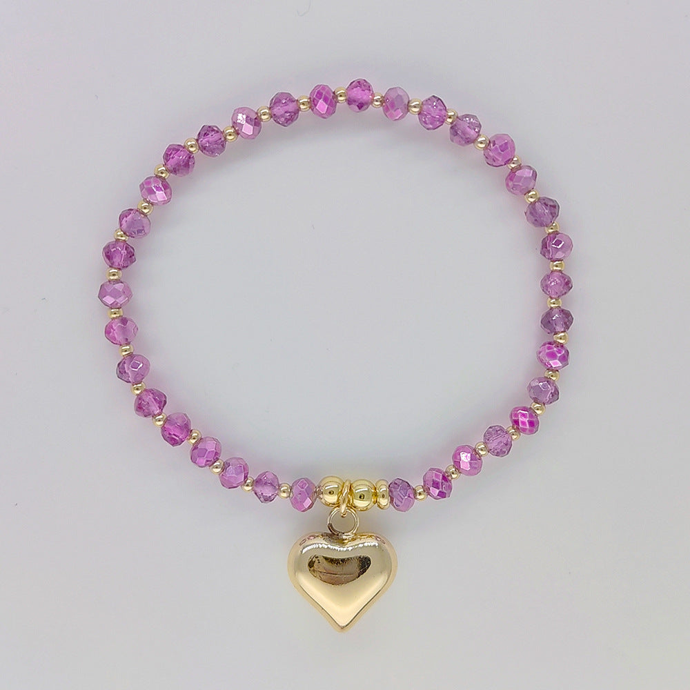 Wholesale Crystal Beaded Braided Bracelet Multi-layered Love Pendant Layered Bracelet Set ACC-BT-Qiqi016