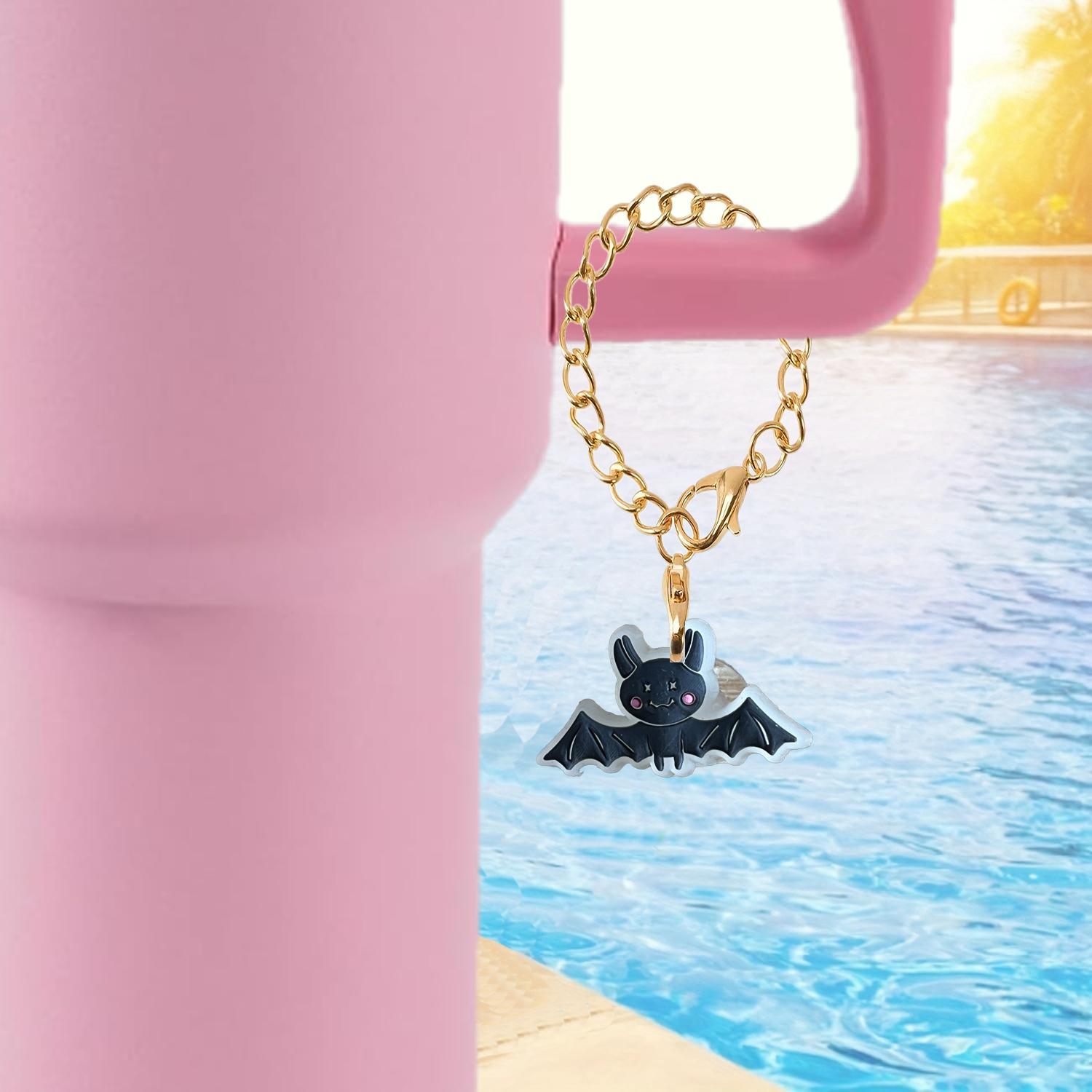 Wholesale Halloween Fluorescent Bat Skull Soft Rubber Hanging Chain Cup Accessories Chain ACC-CA-XieJi007