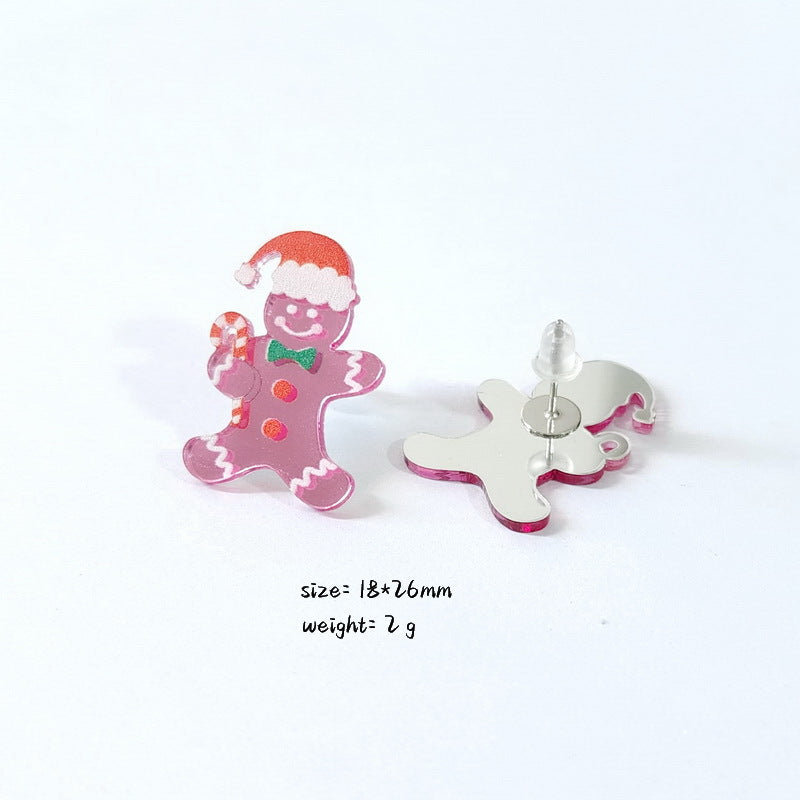 Wholesale Christmas Tree Rainbow Sloth Dinosaur Gingerbread Man Acrylic Earrings ACC-ES-XP026