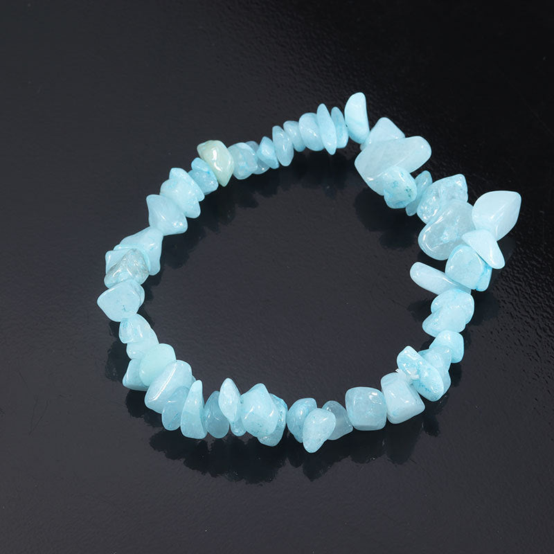 Wholesale Natural colorful gravel hand-woven elastic boho bracelet