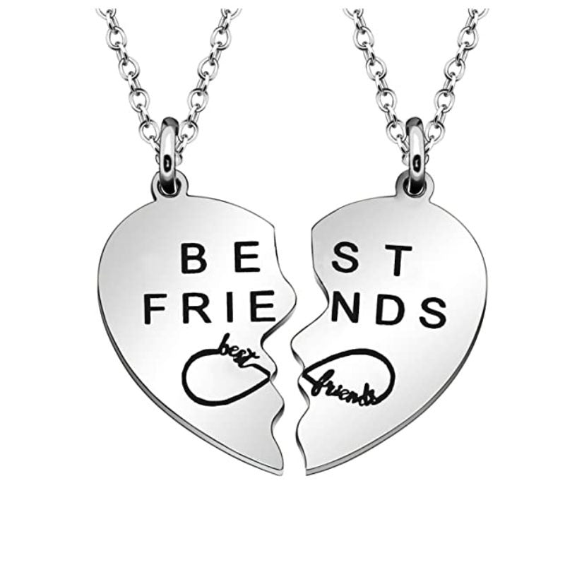 Wholesale stainless steel heart-matching couple necklace