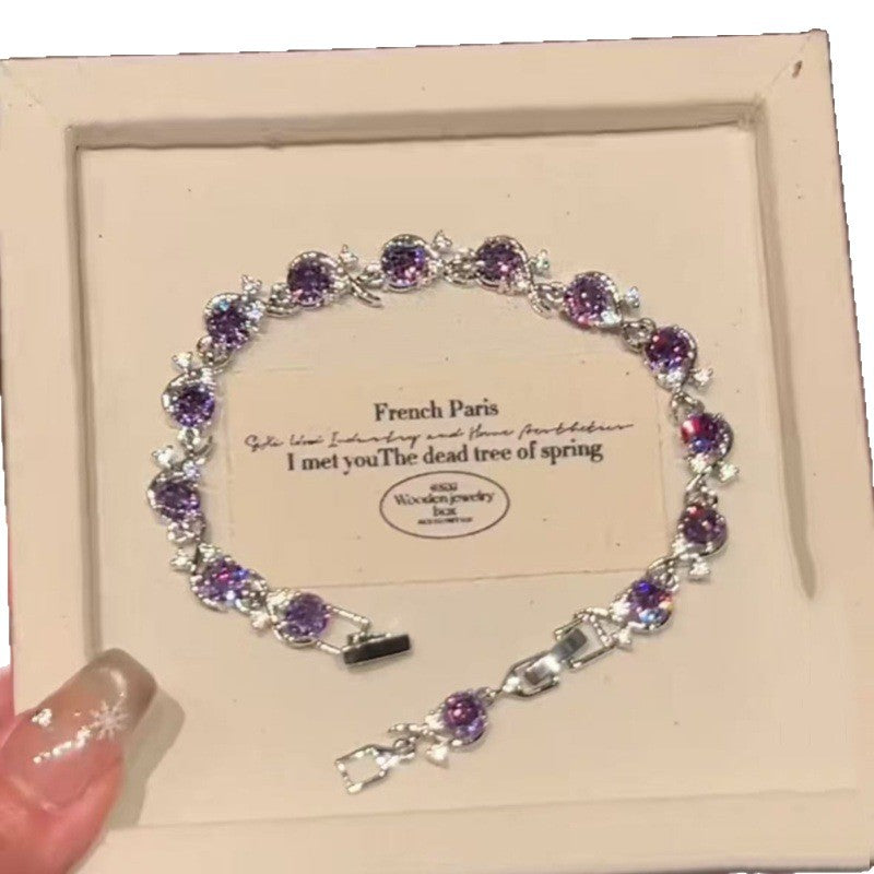 Wholesale Retro Purple Zircon Bracelet